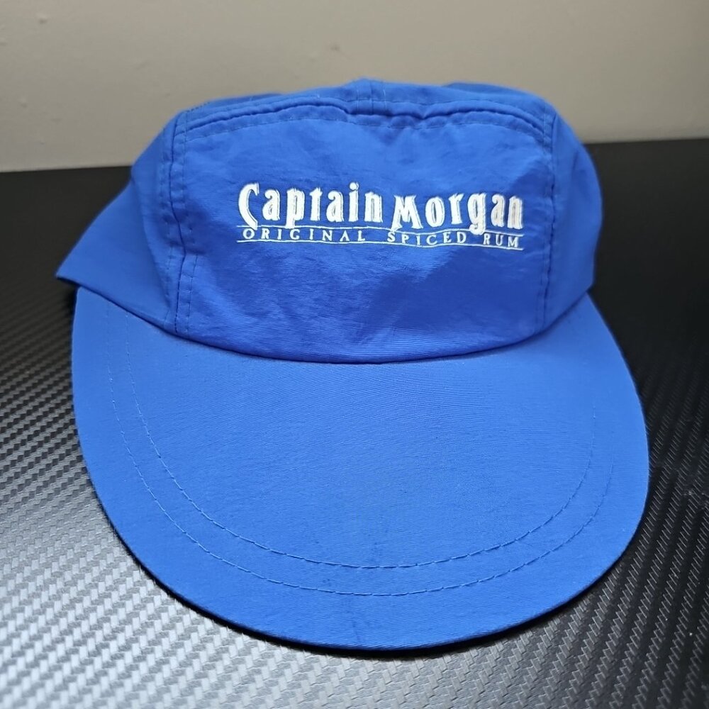Vintage Jhats Captain Morgan Original Spiced Rum Blue White Adjustable Hat